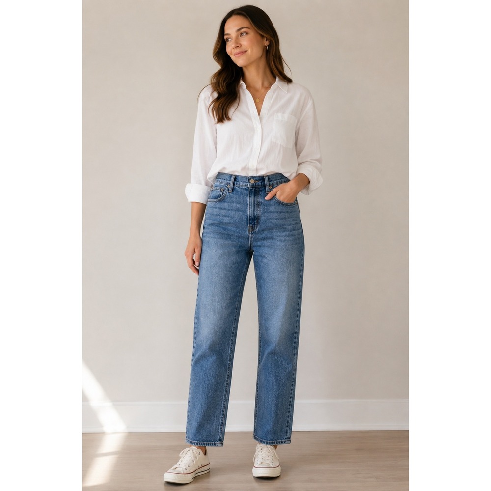 J.Crew High-Rise Classic Vintage Jeans Size 25 Straight Leg Medium Wash Denim